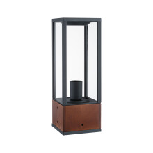 Paulmann 94675 LED outdoor luminaire light object Timba IP44 400 mm bollard light lamp not included rectangular max. 60 watt outdoor wood E27