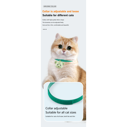 Interactive Cat Toy Collar - Phoesky - Adjustable - LED Lights - Infrared Remote Control - Mouse Style 2