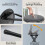 BLACK FOLDING STOOL SOFT PADDED CUSHIONED SEAT FOLDING FREESTANDING METAL FRAME 5
