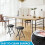BLACK FOLDING STOOL SOFT PADDED CUSHIONED SEAT FOLDING FREESTANDING METAL FRAME 10