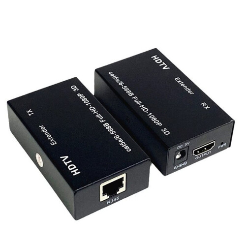 Extensor de 60M para  Compatível 1080P HD para Extensor de Rede RJ45 Por CAT5e CAT6 LAN Extensor para PS4 TV PC Laptop