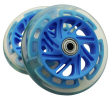 2Pezzi Ruote Illuminanti da 120mm Ruota per Scooter Flash Ruota con Luci Lampeggianti Ruota per Scooter per Bambini per Scooter per Bambini Blu
