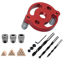 Kit di Localizzazione per Foratura Verticale del Legno, Guida per Foratura Precisa per Giunzione di Spine con Punte da Trapano e Spine di Legno