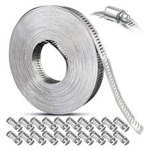 Fascette per Tubi In Acciaio Inossidabile, Kit Assortito di Fascette per Tubi A Vite, Raccordi A Nastro, per Tubi Auto Idraulici