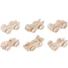 6 Piezas de Coches de Madera Sin Terminar, Coches de Madera para Pintar, Kit de Manualidades DIY para Niños, Proyectos de Artesanía Familiar en Casa
