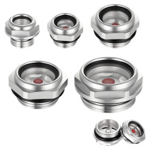5Pcs Oil Sight Glass Set,1/4 1/2 3/4 3/8 1'' Male Thread Oil Liquid Level Gauge Window for Hydraulic Tank/Air Compressor