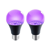2 Stück E27 LED Schwarzlichtbirne A19 9W UV Schwarzlicht UVA 395nm Leuchtend im Dunkeln für Schwarzlicht-Maskerade-Party B