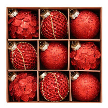 9pcs Painted Foam Christmas Ornaments Luxury Handmade Christmas Tree Party Decoration New Christmas Spheres A