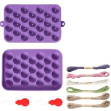 Fruit Soap Mold Set, Strawberry and Grape Shaped, DIY Handmade Soap Making Mold, with Hanging Rope Grape Set