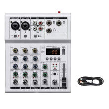 4 Channels USB Mixer Professional Portable Audio Interface Sound Card Console for Guitar Recording Studio Singing B