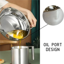3.6QT - Deep Fryer Pot, Japanese Frying Pot with Thermometer 3.4L for 3-6 People, Food Grade Stainless Steel