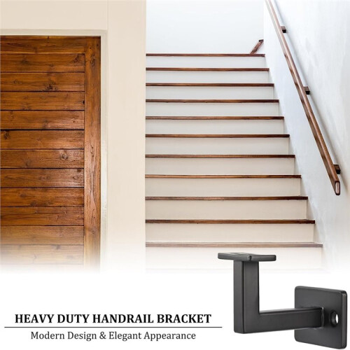 1set Supporto per Corrimano Regolabile Supporto per Parete Accessori per Corrimano Nero per Scale