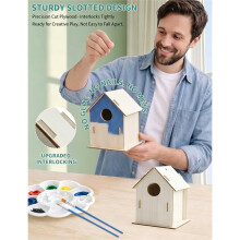 Kits de Casa para Aves DIY de 6 Paquetes - 6 Estilos de Proyecto de Casa de Madera Sin Terminar para Fiesta de Clase, Actividad Familiar B