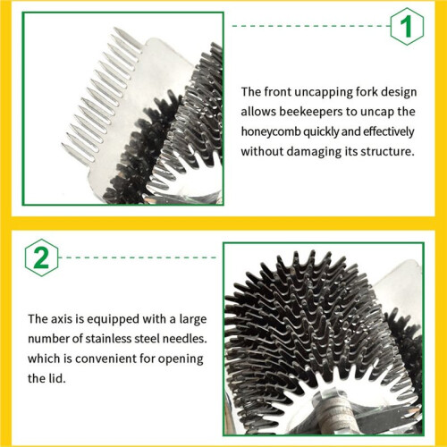 Multi-Function Gear Uncapping Fork Honey Harvesting Tool for Efficient Honey Harvesting By Beekeepers