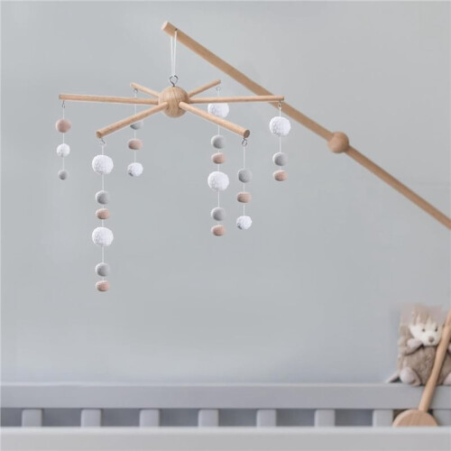 DIY Crib Mobile Frame Kit, Natural Wooden Hanging Frame for Nursery Ceiling Hanging Decor 1