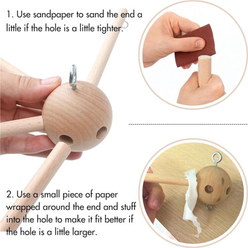 DIY Crib Mobile Frame Kit, Natural Wooden Hanging Frame for Nursery Ceiling Hanging Decor 2