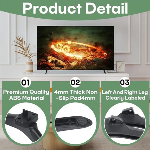 Base de Pernas para Suporte de TV para  50 55 58 60 65 Polegadas, Suporte de TV de Mesa para  50H55E 55E3G 2