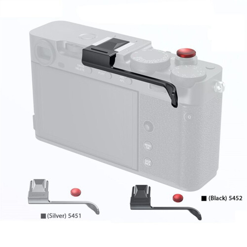New Thumb Grip for  X-E5, with Shutter Release Button Silicone Pads Enhance the Grip Improve Safety Silver 1