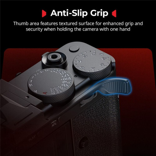 New Thumb Grip for  X-E5, with Shutter Release Button Silicone Pads Enhance the Grip Improve Safety Silver 2