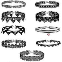 Halskette, Choker-Set, 9-teilig, verstellbare Länge, stilvoll und vielseitig