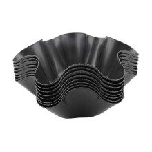 8-teilige antihaftbeschichtete Maistortilla-Schalenform aus Kohlenstoffstahl, hitzebeständig bis 400 Grad Fahrenheit.