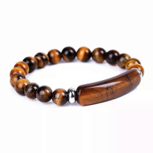Robustes Armband aus einem Stück, Armband aus Tigersteinpulver, Chakra-Kristallperlen, handgefertigter Schmuck