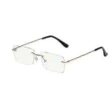 Robuste, rechteckige, randlose Sonnenbrille im Vintage-Stil mit Farbverlauf und UV400-Schutz für Damen und Herren