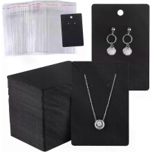 Ohrring-Präsentationskarten mit selbstklebenden Beuteln, 150er-Set Kraftpapierhalter zur Aufbewahrung und Präsentation von Schmuck.