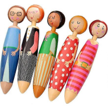 Niedliches Kugelschreiber-Set mit Mädchenpuppe, 5-teilig, kreatives Schreibwaren- und Bürozubehör