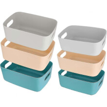 6-teiliges Aufbewahrungsset, stilvolle Körbe für Küche, Regal und Schublade – elegante Farben