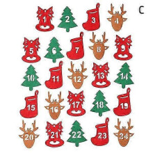 Weihnachts-Adventskalender, Filzzahlenaufkleber, 24 Stück, weihnachtliche Dekoration
