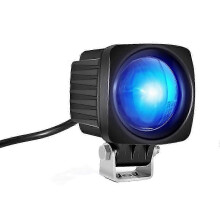 Zuverlässige LED-Sicherheitsleuchte für Gabelstapler, blau, DC 10–80 V, 3 W, wasserdicht (IP67), für den Einsatz im Lager.
