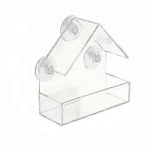 Fenstervogelfutterhaus, einfach zu montieren und zu reinigen, aus Acrylmaterial, für Wildvögel
