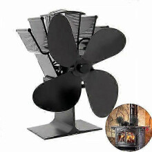 Vierflügeliger Ofenlüfter, leiser Betrieb, spart 28 Brennholz, Metallmaterial, Kaminluftzirkulationsventilator