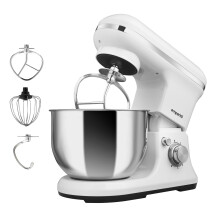 Stand Mixer 5L Food Mixer for Baking, 6 Speed with Dough Hook & Whisk - 1200W