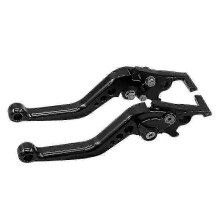 Robuster, CNC-gefräster, verstellbarer Handbremshebelgriff aus Metall für Motorräder – schwarz, 1 Paar