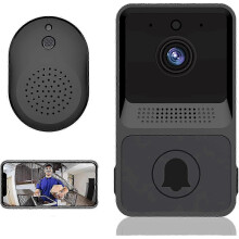 Kabellose Video-Türklingel mit Fernbedienung, kompatibel mit Smart-Video-Türklingel- und Haussprechanlagen, HD-Nachtsicht, WLAN-Ladefunktion