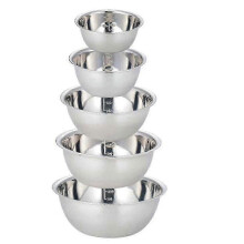 Rührschüsseln aus Edelstahl, 5-teiliges Set, 14–24 cm, auslaufsicher, leicht zu reinigen, stapelbar