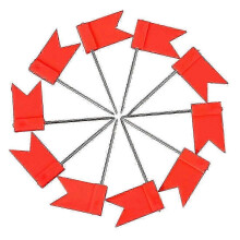 100 Flaggenförmige Stecknadeln, Kork-Pinnwände, Reißzwecken, rot