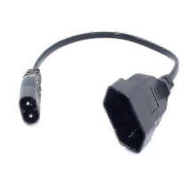 C8-Stecker auf europäische Schoko CEE7 16-fach Steckdosen-Verlängerungskabel, kompatibel mit PDU-USV, 35 cm, S202412