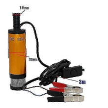 Elektrische Tauchpumpe mit 3 Meter Kabel, Krokodilklemmen, 12 V, 38 mm, eingebautem Filter, Transferpumpe