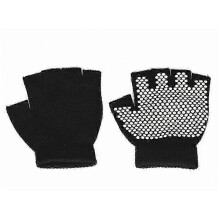 Atmungsaktive Halbfinger-Sporthandschuhe für Damen, geeignet für Fitnessstudio, Yoga und Fitness - 1 Paar (schwarz)