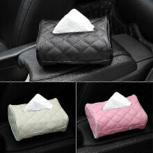 Taschentuchhalter aus PU-Leder für die Autorückseite, kompatibel mit Kopfstützenhalterungen für alle gängigen Autos (3 Stück)