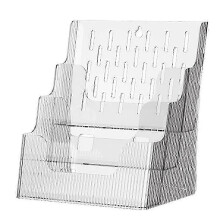 A4-Aktenhalter, transparente Aufbewahrungsbox, Büro-A4-Einzelblatt-Schreibtischablage, Taschenhalter für Broschüren und Prospekte, weiß