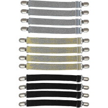 12 Bettlakenhalter-Clips, Spannbänder, elastische, verstellbare Lakenbefestigungen, Spanner, Matratzenbezughalter