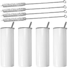 20 schlanke, gerade Edelstahl-Sublimationsbecher für individuell gestaltete Banmo-Becher
