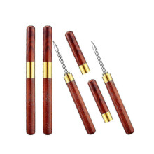 4-teiliges Eispickel-Set aus Edelstahl mit Holzgriff und Schutzhülle, geeignet für Küche und Picknicks