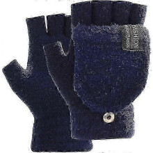 Fingerlose, wandelbare Fäustlinge, gestrickt, marineblau