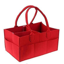 Tragbare Wickelaufbewahrungstasche aus Filz, Aufbewahrungsbox 33 x 23 x 18 cm – rot