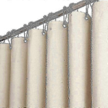 Robuster, extra langer Duschvorhang aus Stoff (180 x 240 cm), Duschvorhang-Set aus strapazierfähigem, leinenstrukturiertem Stoff